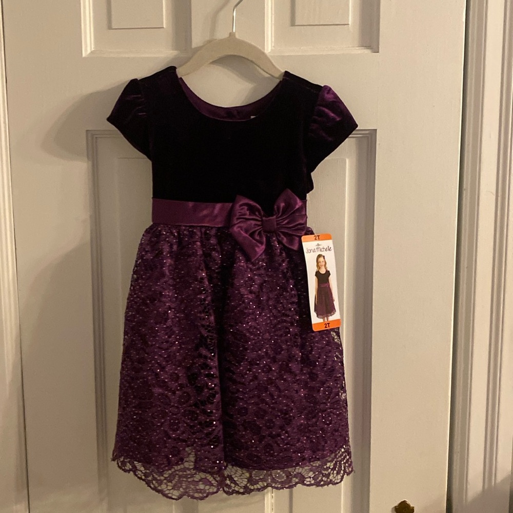 Jona Michelle Toddler Girl Size 2T dark purple special occasion dress. NWT